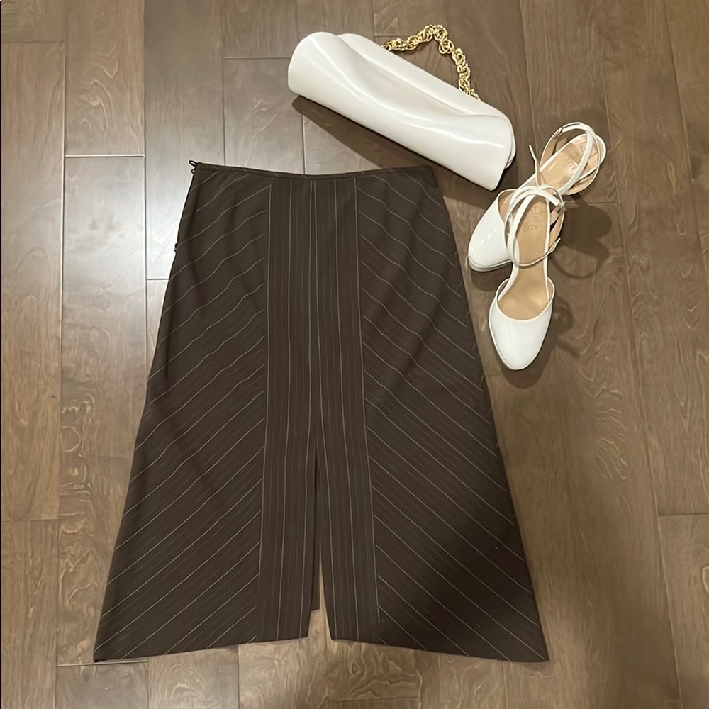 Brown Pinstripe Skirt